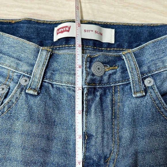 Levis 511 Jeans 12 Youth Size Medium Wash Denim Straight Slim Performance Casual - Picture 6 of 7